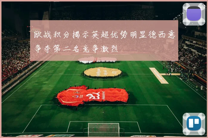 欧战积分揭示英超优势明显德西意争夺第二名竞争激烈